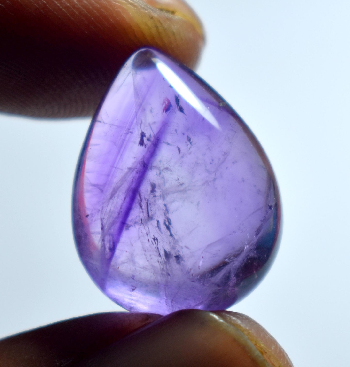 Amethyst, Pear Smoothies Cabochon Loose Gemstone, 17.40 Carat, Size-18x21x8mm,