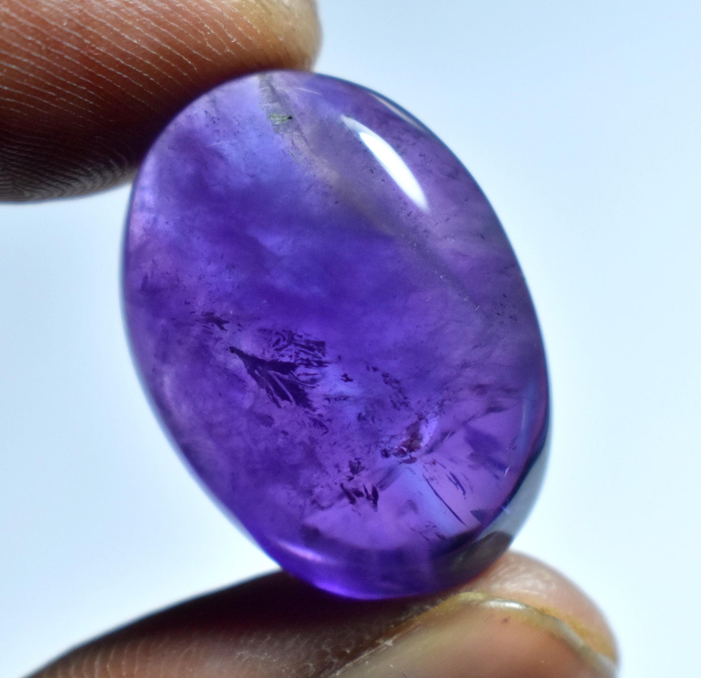 Amethyst, Oval Smoothies Cabochon Loose Gemstone, 35.00 Carat, Size-19x26x10mm,