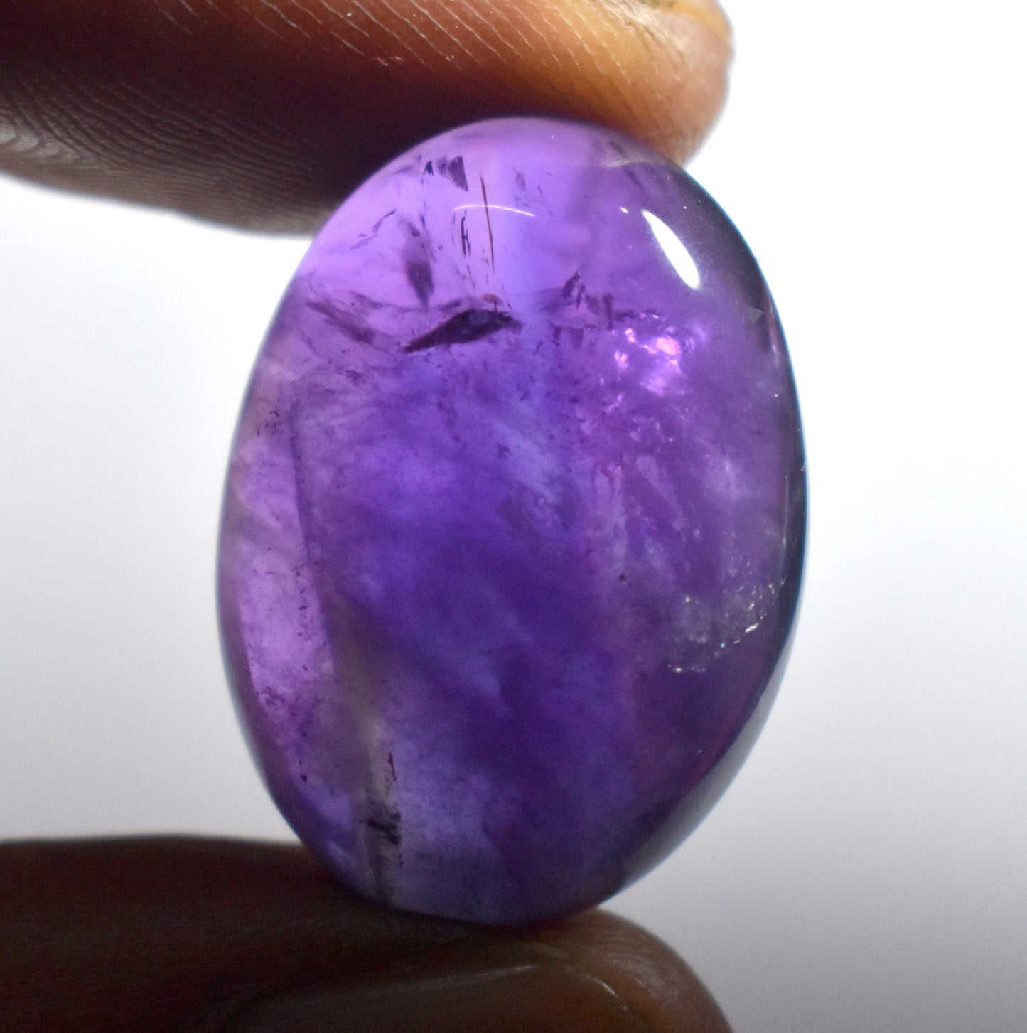 Amethyst, Oval Smoothies Cabochon Loose Gemstone, 35.00 Carat, Size-19x26x10mm,