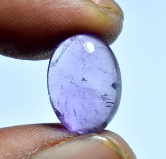 Amethyst, Oval Smoothies Cabochon Loose Gemstone, 6.50 Carat, Size-11x15.5x6mm,