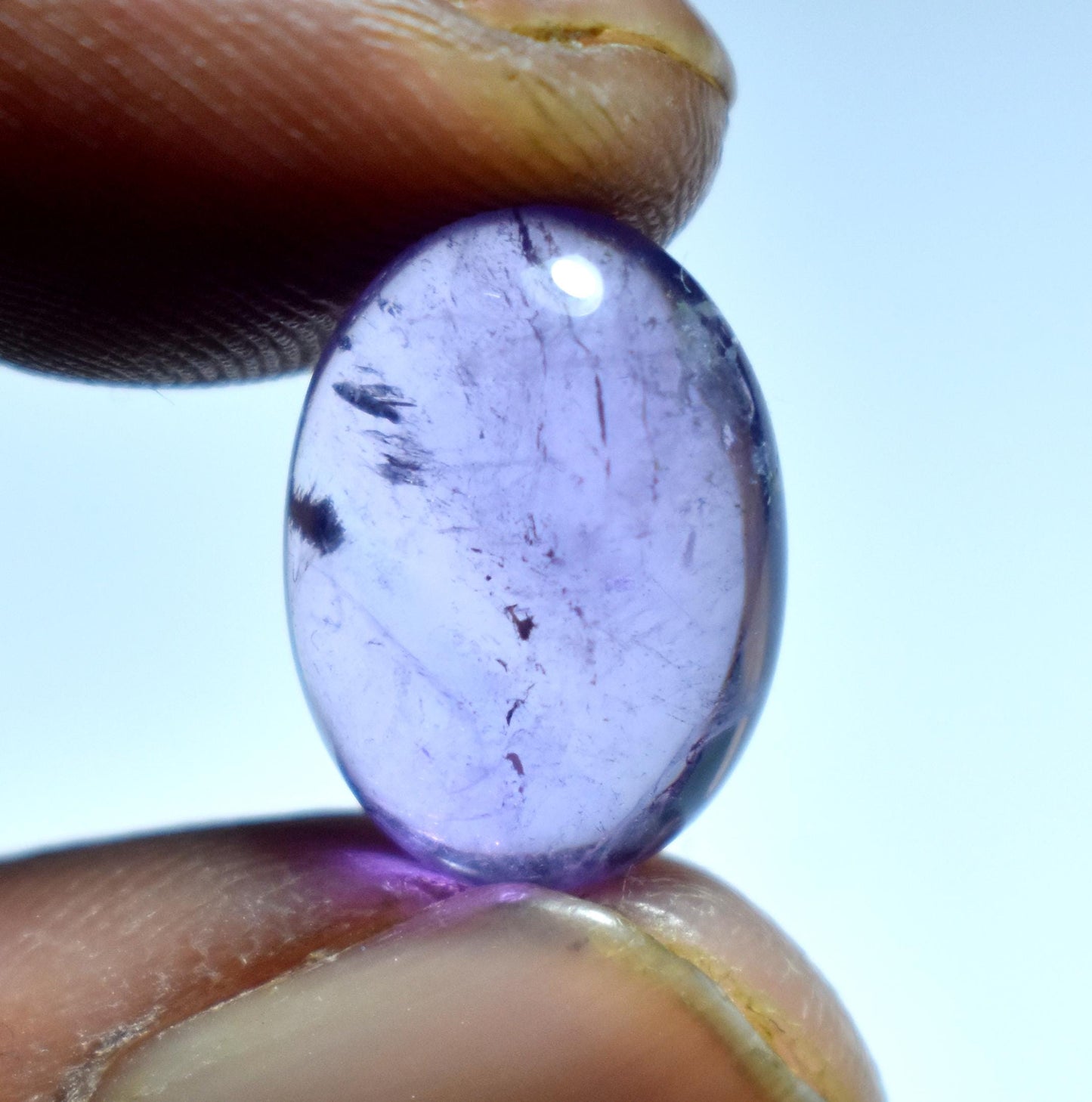 Amethyst, Oval Smoothies Cabochon Loose Gemstone, 6.50 Carat, Size-11x15.5x6mm,