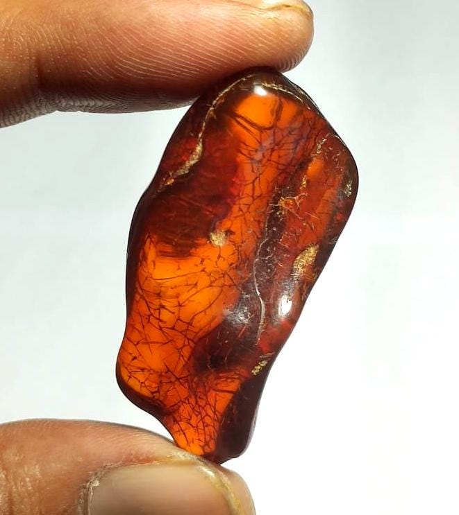 Natural Baltic Amber, Welo Polish Rough Amber Gemstone, 30.00 Carat, Size-41x22x12mm, For Home Decor,