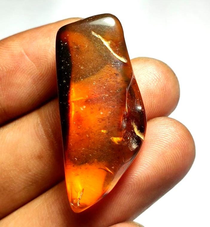 100% Natural Baltic Amber, Welo Polish Rough Amber Gemstone, 21.00 Carat, Size-37x14x12mm, For Home Decor,