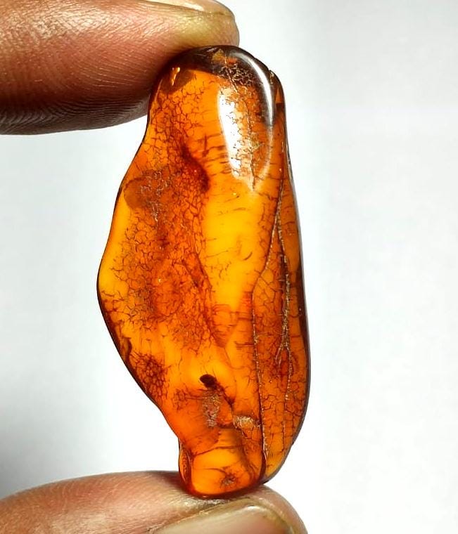 100% Natural Baltic Amber, 20.80 Carat, Size-43x20x10mm,