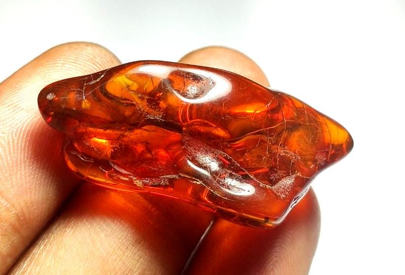 Amber, 100% Natural Baltic Amber, Welo Polish Rough Amber Gemstone, 22.00,Carat, Size-39x19x12mm, For Home Decor,