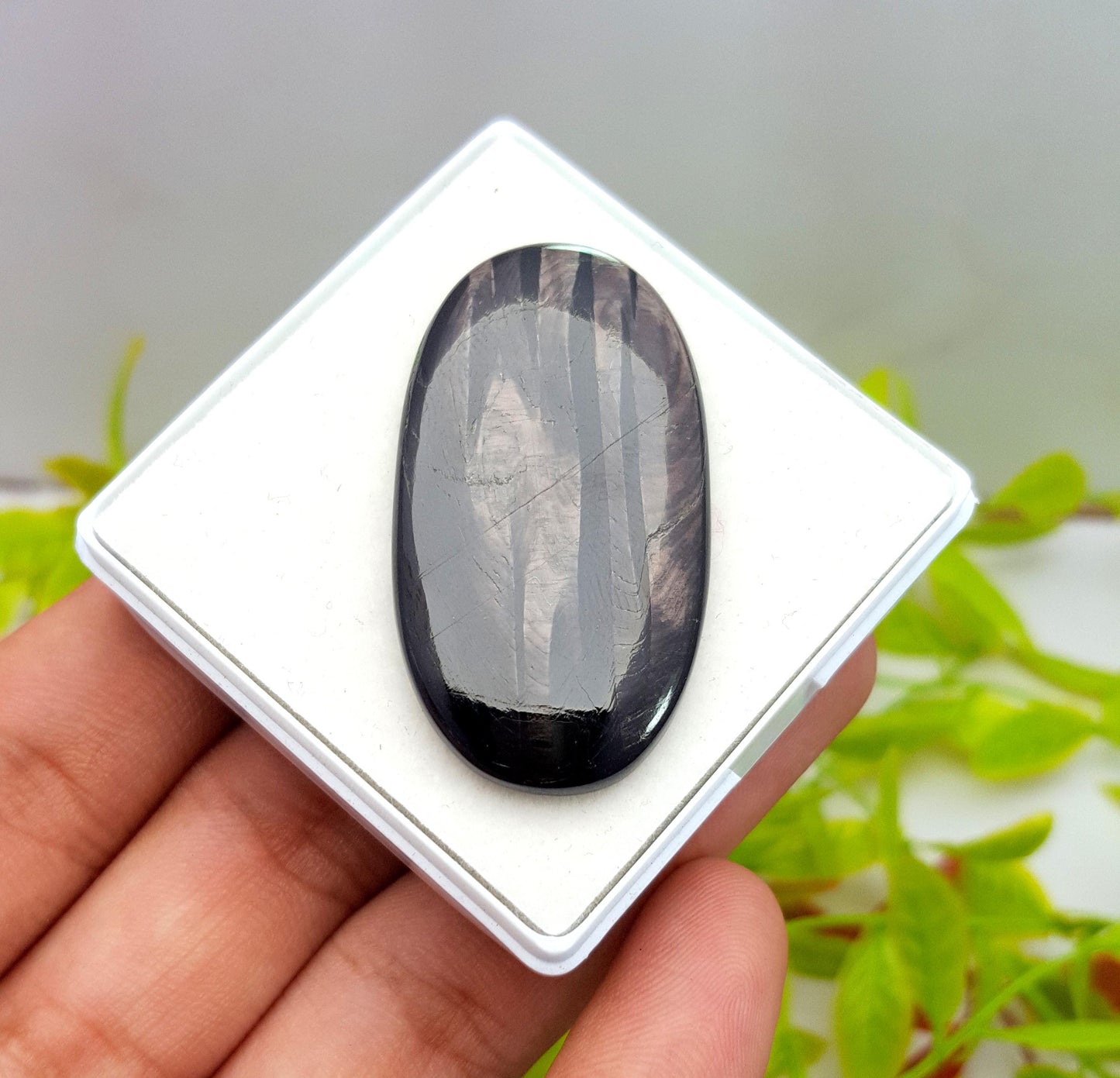 100% Natural Hyper Steen, Oval Smooth Cabochon Loose Gemstone, 63.00 Carat, Size-44x13x5mm, For Jewelry Making,