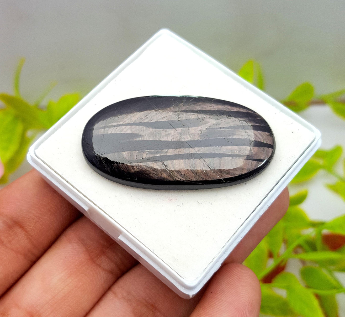 100% Natural Hyper Steen, Oval Smooth Cabochon Loose Gemstone, 63.00 Carat, Size-44x13x5mm, For Jewelry Making,