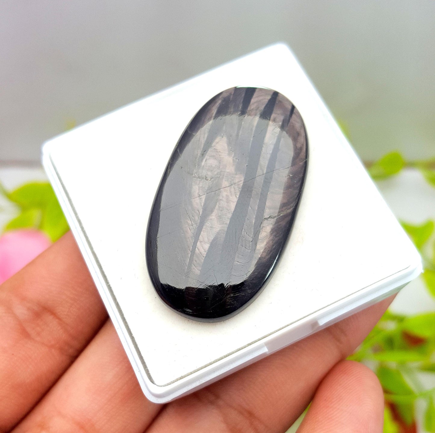 100% Natural Hyper Steen, Oval Smooth Cabochon Loose Gemstone, 63.00 Carat, Size-44x13x5mm, For Jewelry Making,