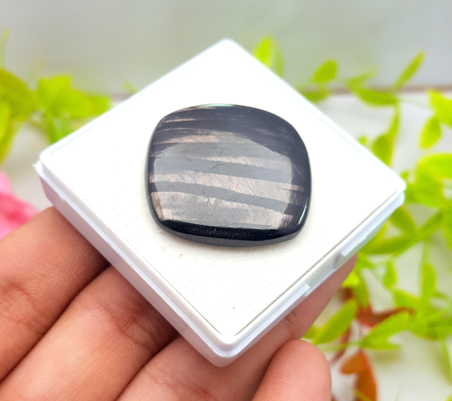 100% Natural Hyper Steen, Cushion Smooth Cabochon Loose Gemstone, 55.24 Carat, Size-30x30x4mm, For Jewelry Making,