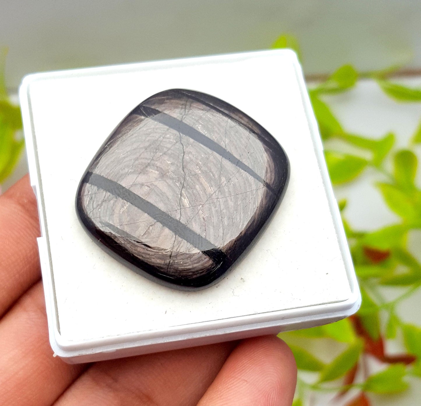 100% Natural Hyper Steen, Cushion Smooth Cabochon Loose Gemstone, 75.95 Carat, Size-33x30x6mm, For Jewelry Making,