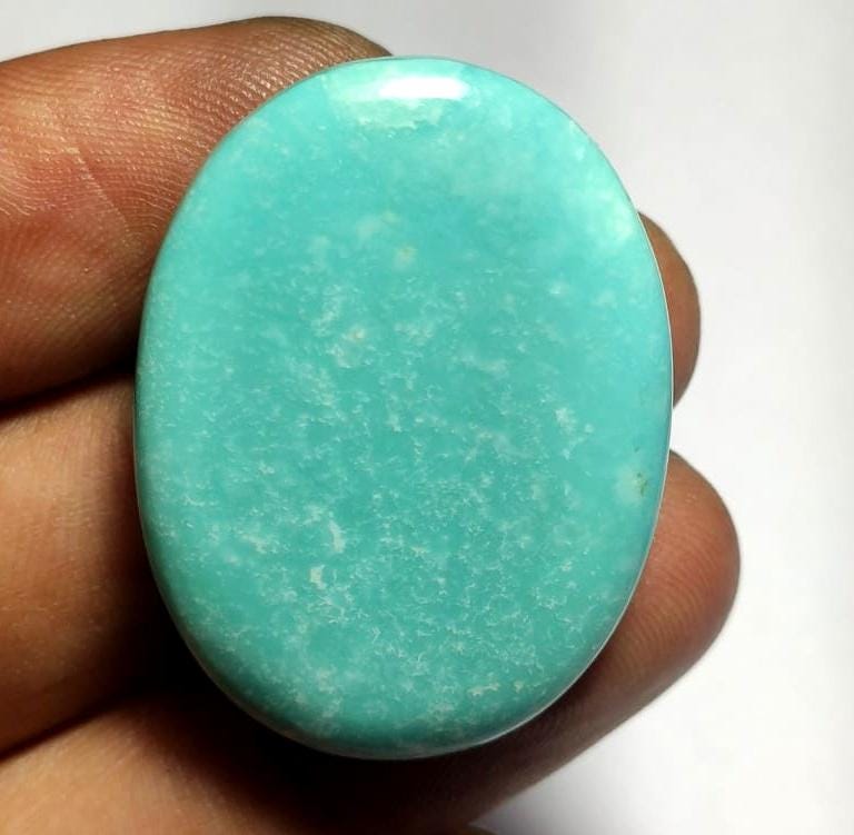 Natural Arizona Turquoise, Oval Smoothies Cabochon Loose Gemstone, 65.50 Carat, Size-26x35x9mm,