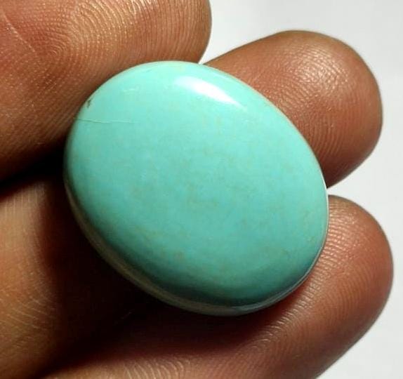 Turquoise, 100% Natural Arizona Turquoise, Oval Smoothies Cabochon Loose Gemstone, 20.10 Carat, Size-19.5x23.5x6mm, For Jewelry Making,