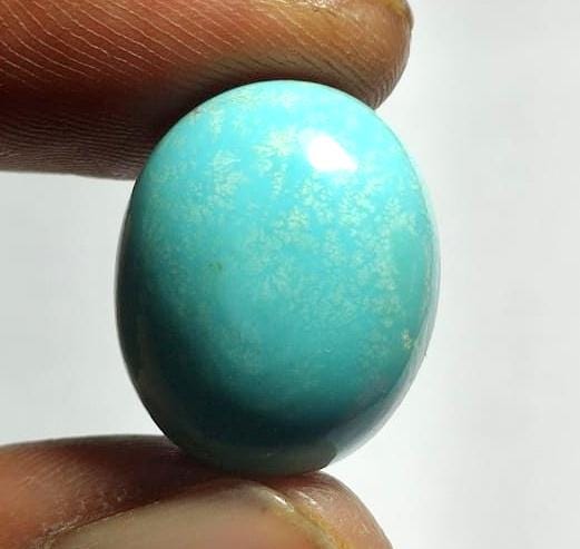 Top Grade & 100% Natural Arizona Turquoise, Oval Smoothies Cabochon Loose Gemstone, 19.65 Carat, Size-16x19.5x10.5mm, For Jewelry Making,