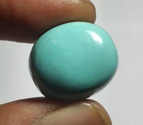 Natural Arizona Turquoise, Oval Smoothies Cabochon Loose Gemstone, 26.00 Carat, Size-17x19.5x10mm,