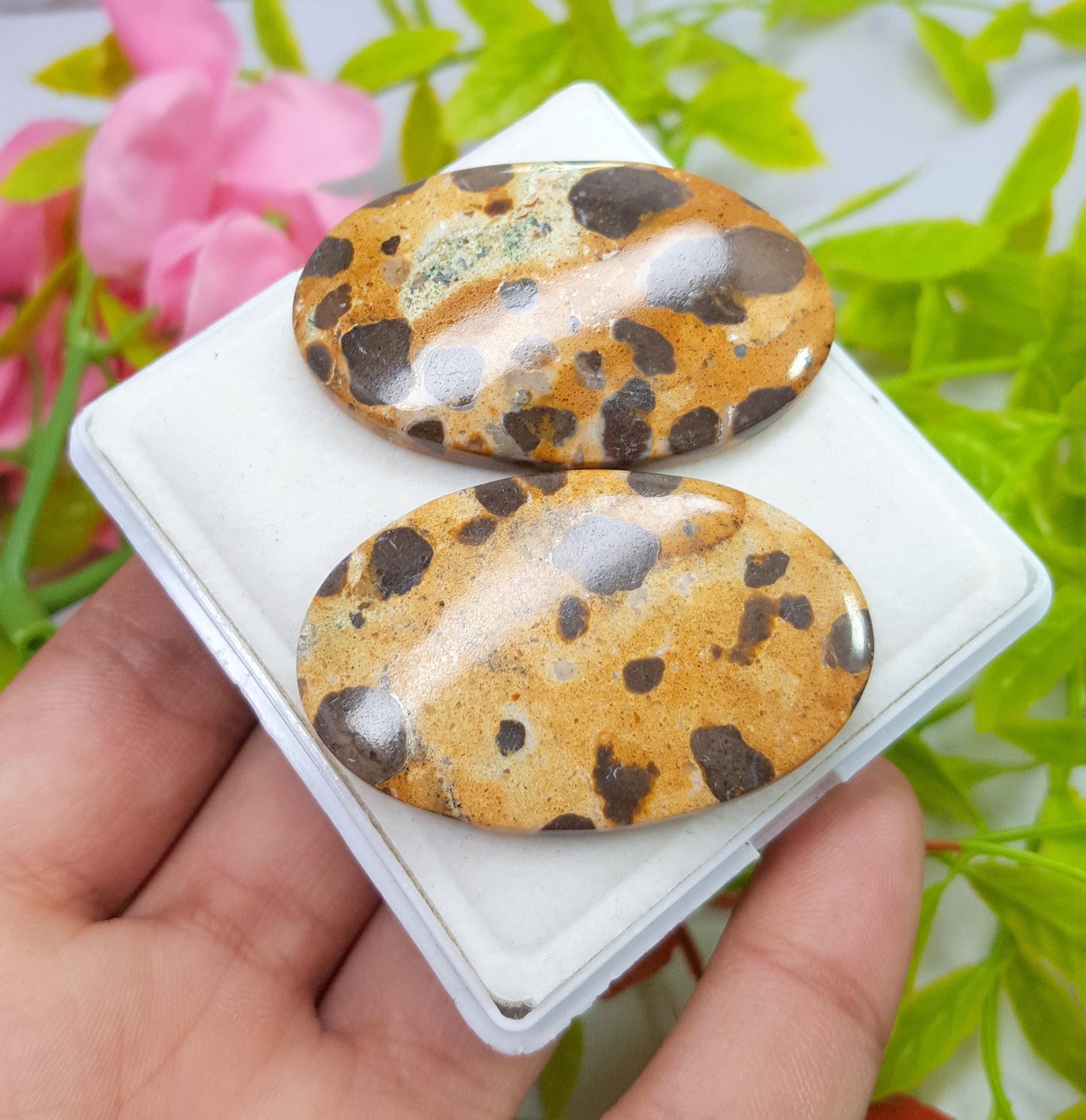 Jasper, Natural Picture Jasper, Oval Smooth Cabochon Gemstone Lot, 114.40 Carat, Size-45x27x4mm To 45x27x5mm, For Jewelry Making,