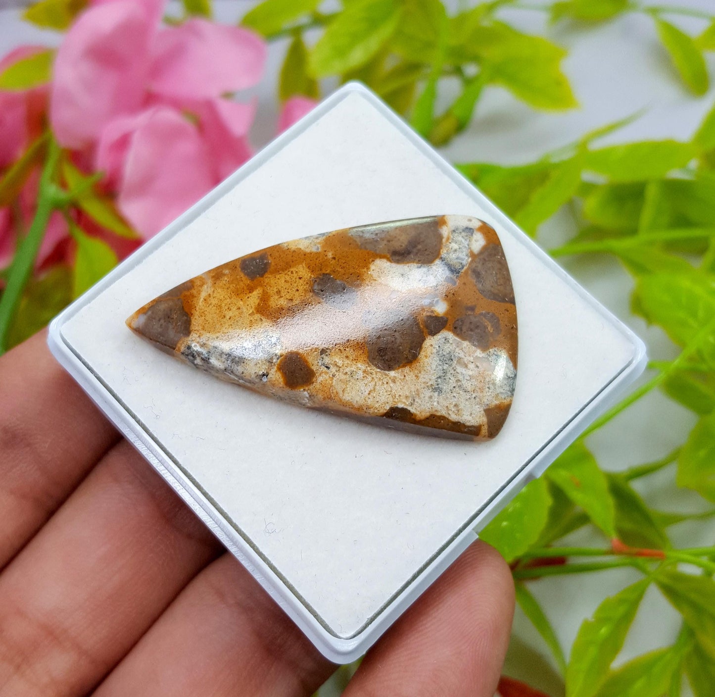 Jasper, Natural Picture Jasper, Fancy Smooth Cabochon Loose Gemstone, 44.50 Carat, Size-43x26x5mm, For Jewelry Making,