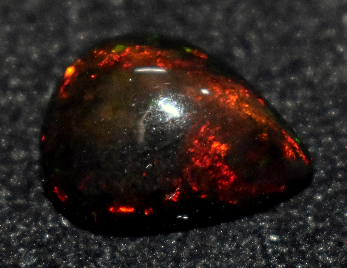 AAA++ Natural Black Opal, Ethiopian Opal Welo Black Opal, Pear Cabochon Loose Gemstone, 5.70 Carat, Size-15.5x12.5x7mm, For Jewelry Making,