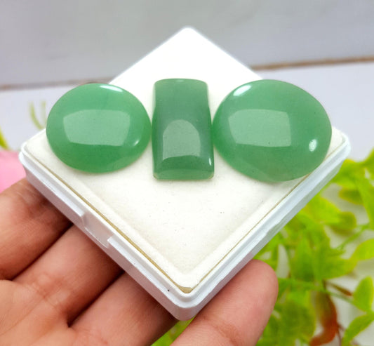 Quartz, Natural Green Strawberry Quartz, Mix Shape Cabochon Gemstone Lot, 130.55 Carat, Size-25x25x7mm To 28.5x28.5x9mm, Gift For Her, PC-3