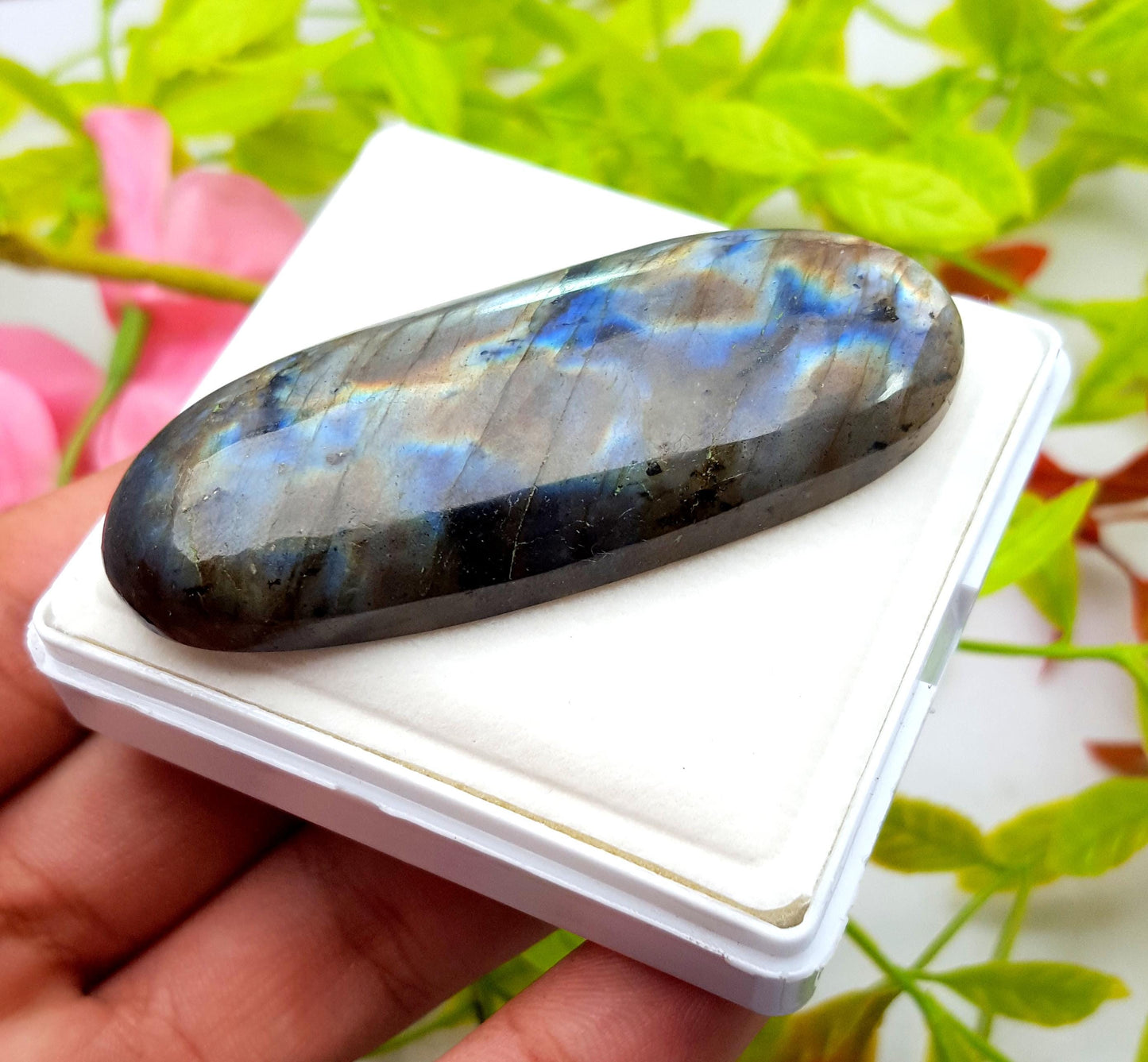 Labradorite, 100% Natural Multi Flashy Labradorite, Oval Smooth Cabochon Loose Gemstone, 141.00 Carat, Size-66x25x9mm, Gift For Her, PC-1