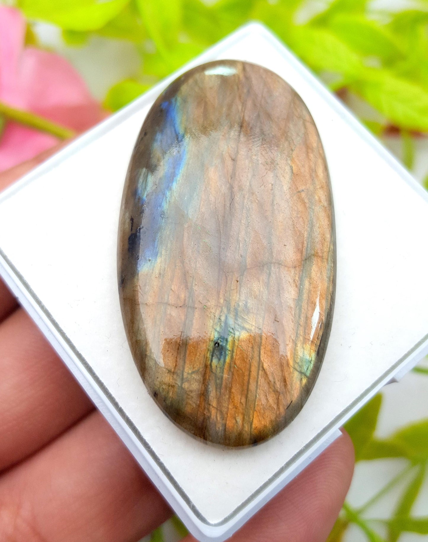 100% Natural Multi Labradorite, Oval Smooth Cabochon Loose Gemstone, 71.65 Carat, Size-51x27x6mm, Gift For Her, PC-1