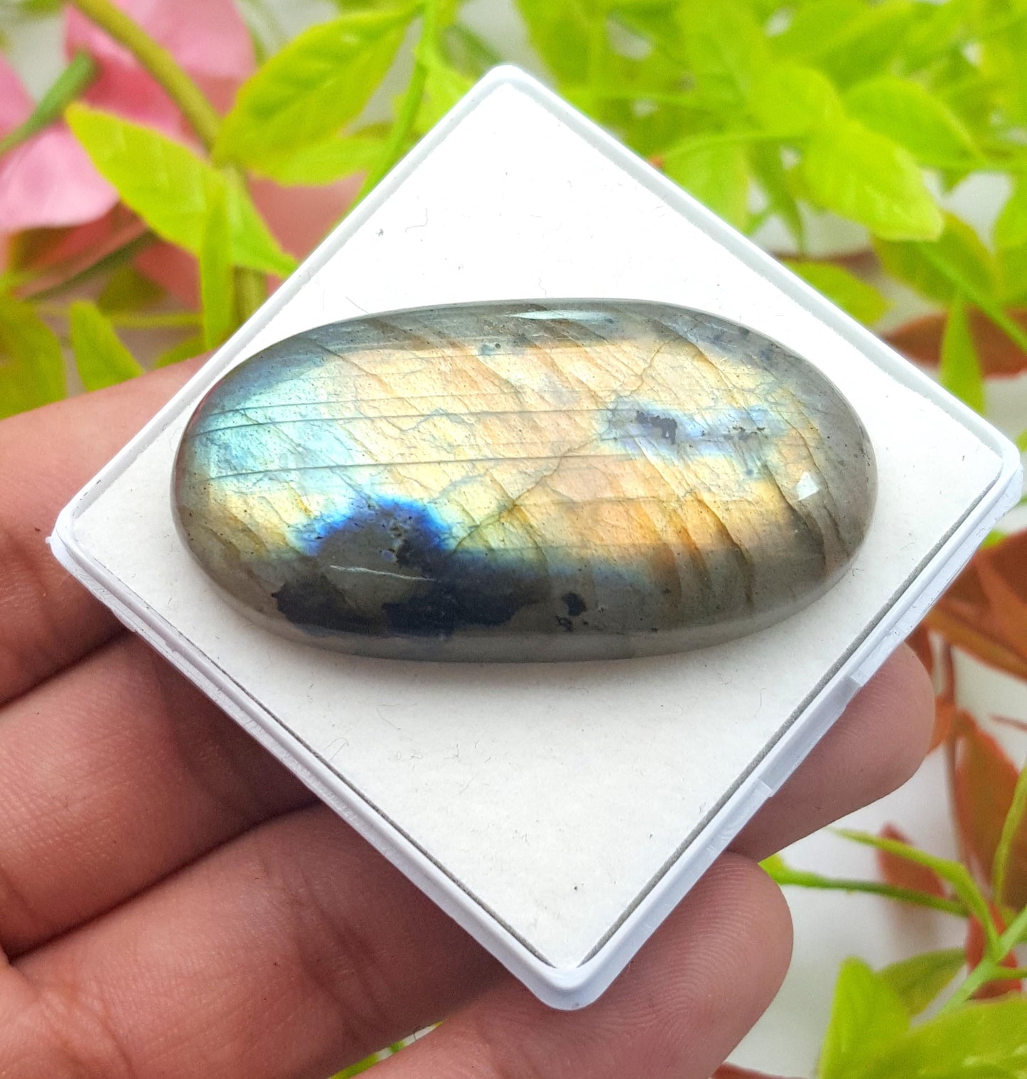 Labradorite, 100% Natural Multi Labradorite, Oval Smooth Cabochon Loose Gemstone, 108.15 Carat, Size-48x25x10, Gift For Her, PC-1