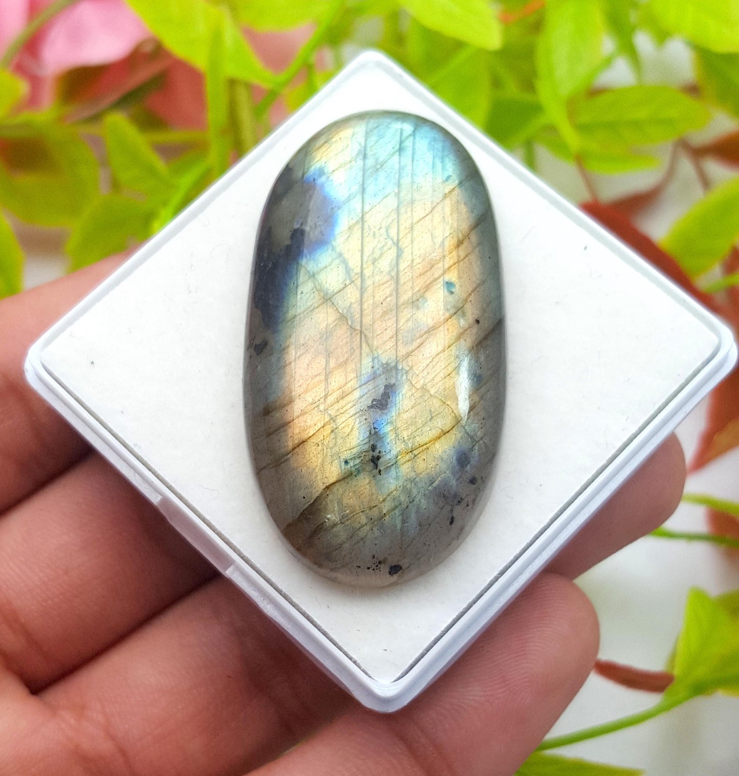 Labradorite, 100% Natural Multi Labradorite, Oval Smooth Cabochon Loose Gemstone, 108.15 Carat, Size-48x25x10, Gift For Her, PC-1