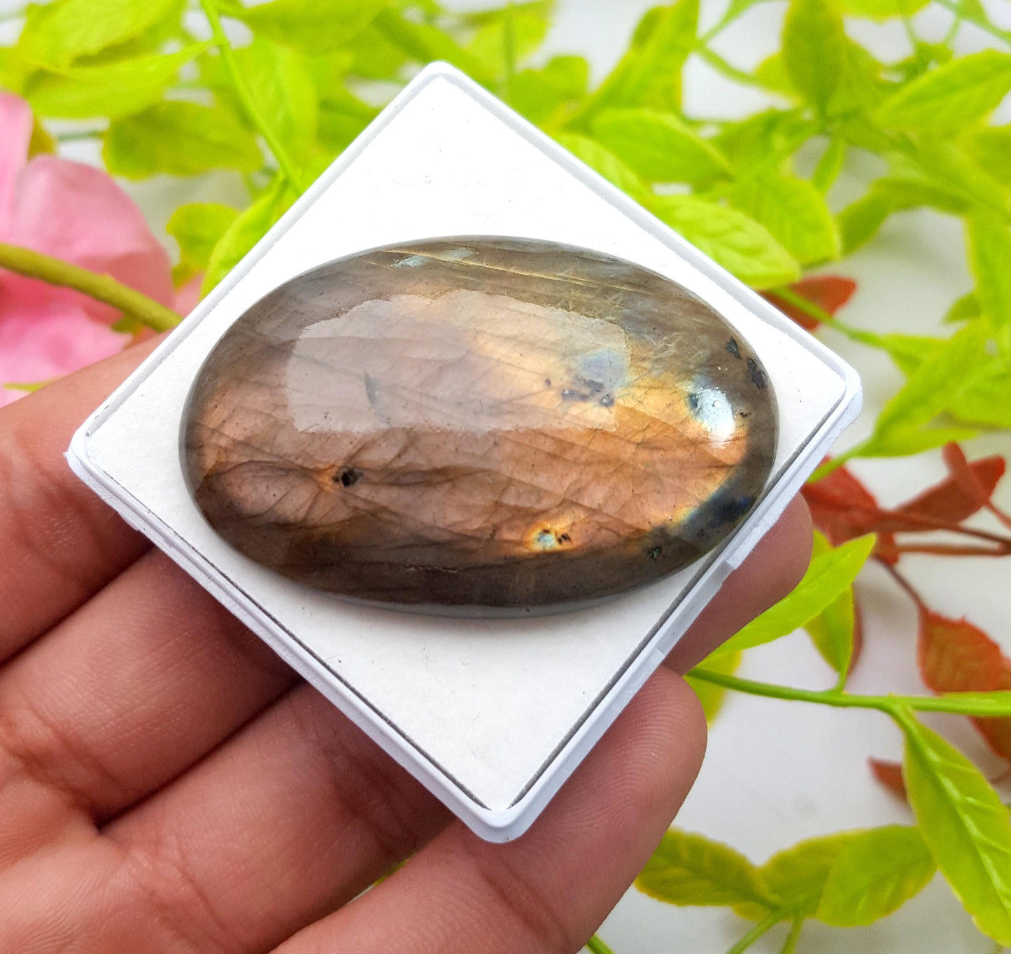 100% Natural Multi Labradorite, Oval Smooth Cabochon Loose Gemstone, 113.70 Carat, Size-50x34x9mm, Gift For Her, PC-1