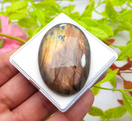 100% Natural Multi Labradorite, Oval Smooth Cabochon Loose Gemstone, 113.70 Carat, Size-50x34x9mm, Gift For Her, PC-1