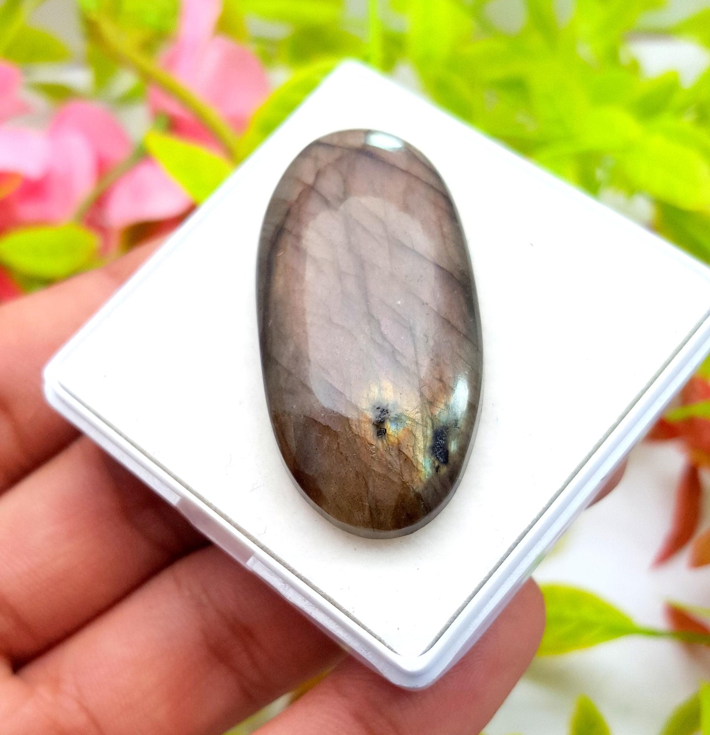 Labradorite, 100% Natural Multi Labradorite, Oval Smooth Cabochon Loose Gemstone, 61.80 Carat, Size-44x21x7mm, Gift For Her, PC-1