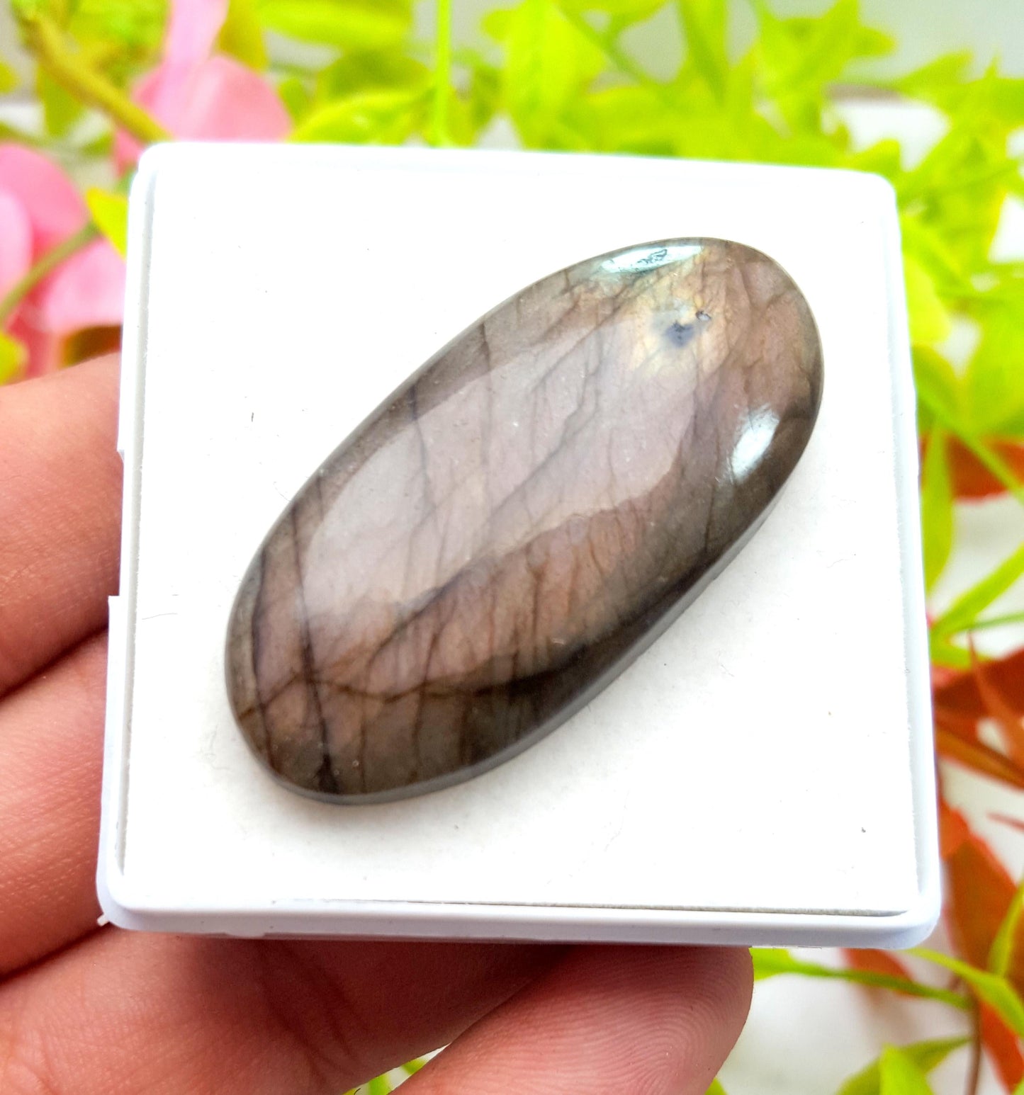 Labradorite, 100% Natural Multi Labradorite, Oval Smooth Cabochon Loose Gemstone, 61.80 Carat, Size-44x21x7mm, Gift For Her, PC-1