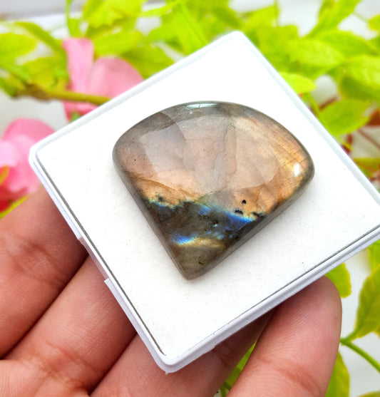 Labradorite, 100% Natural Multi Labradorite, Fancy Shape Smooth Cabochon Loose Gemstone, 61.00 Carat, Size-33x36x7mm, Gift For Her, PC-1