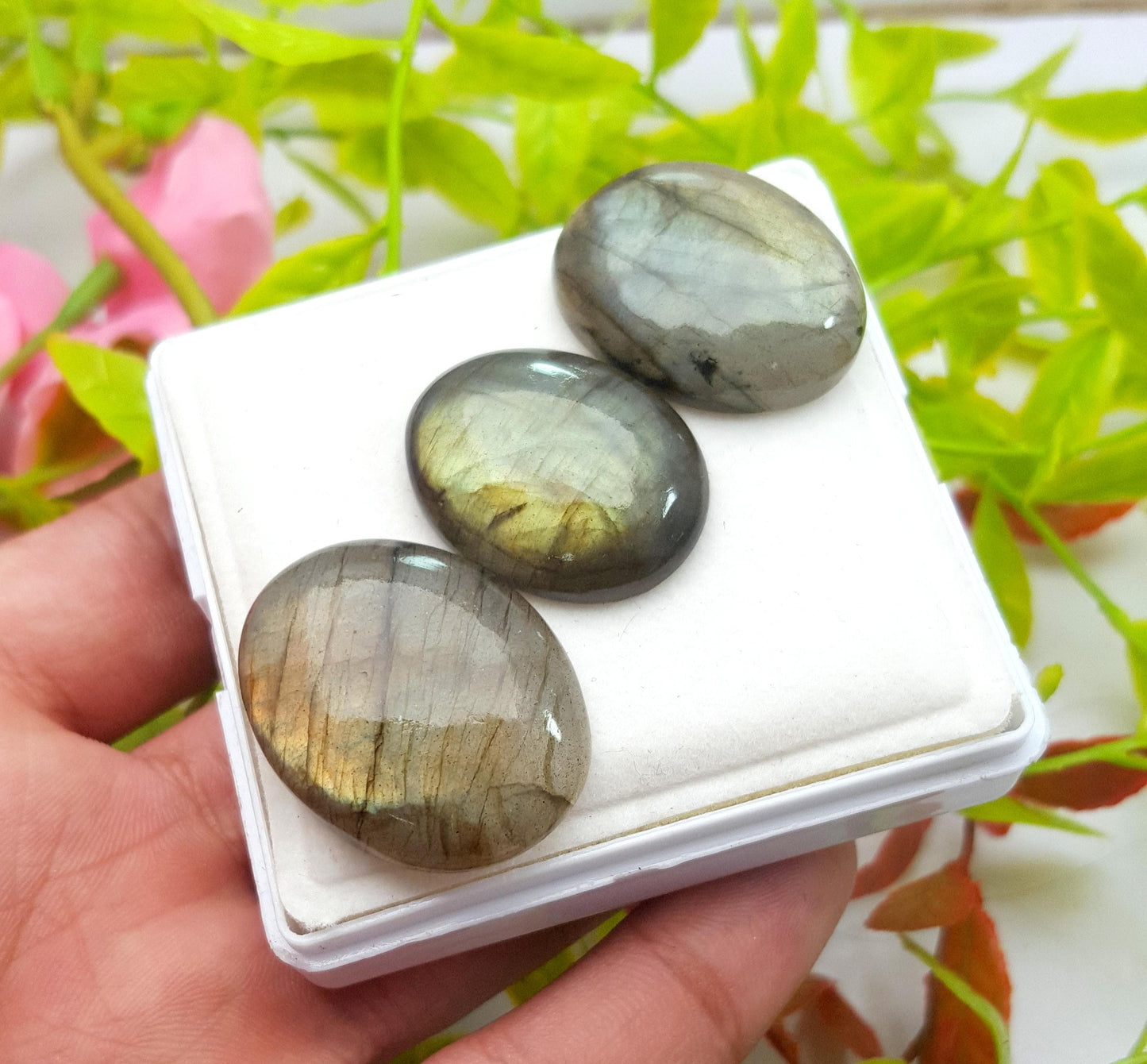 Labradorite, 100% Natural Multi Labradorite, Oval Smooth Cabochon Gemstone Lot, 99.20 Crt, Size-30x26x6mm To 16x20x6mm, Gift For Her, PC-3