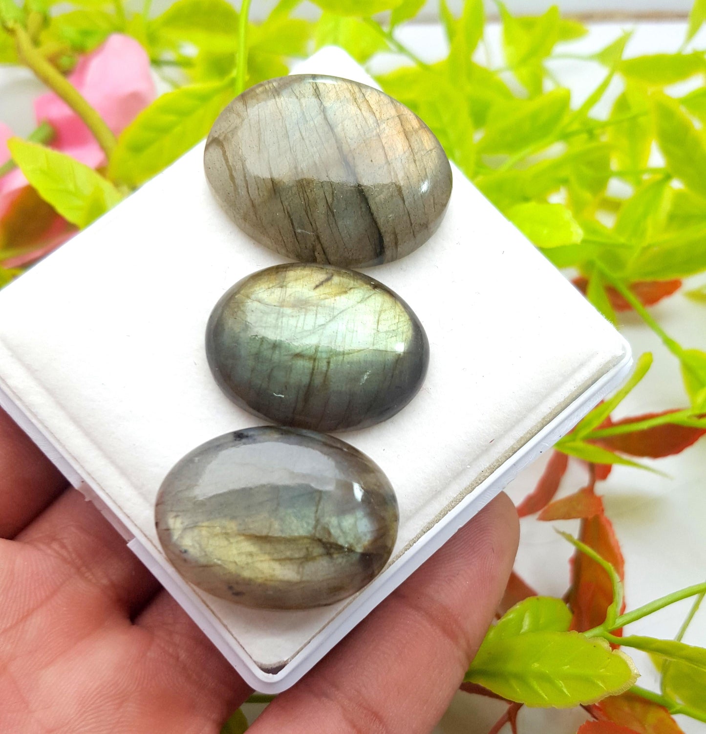 Labradorite, 100% Natural Multi Labradorite, Oval Smooth Cabochon Gemstone Lot, 99.20 Crt, Size-30x26x6mm To 16x20x6mm, Gift For Her, PC-3