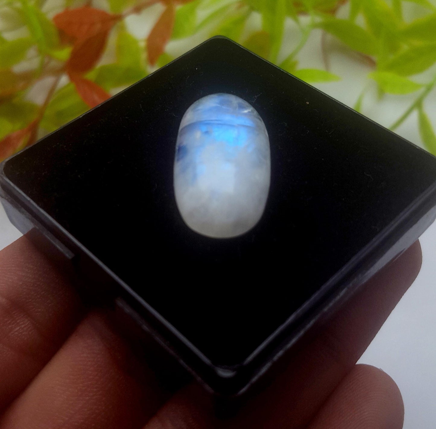 Moonstone, Natural Rainbow Moonstone, Oval Smooth Cabochon Loose Gemstone, 24.10 Carat, Size-27x14x7mm, Gift For Her,