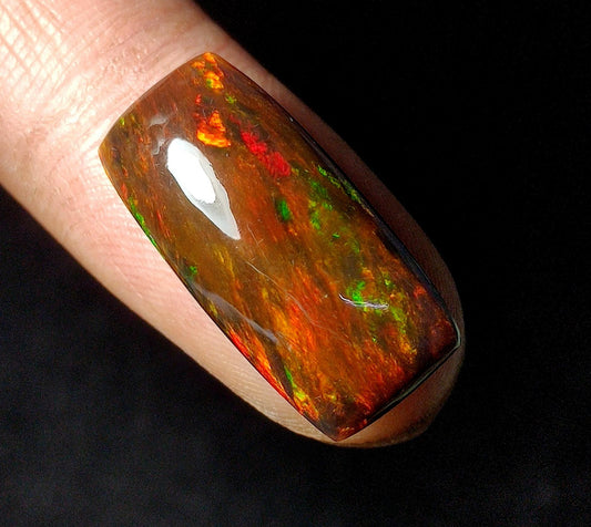 AAA++ Natural Black Opal, Ethiopian Welo Black Opal, Octagon Cabochon Loose Gemstone, 9.00 Carat, Size-24x12x5mm, For Jewelry Making