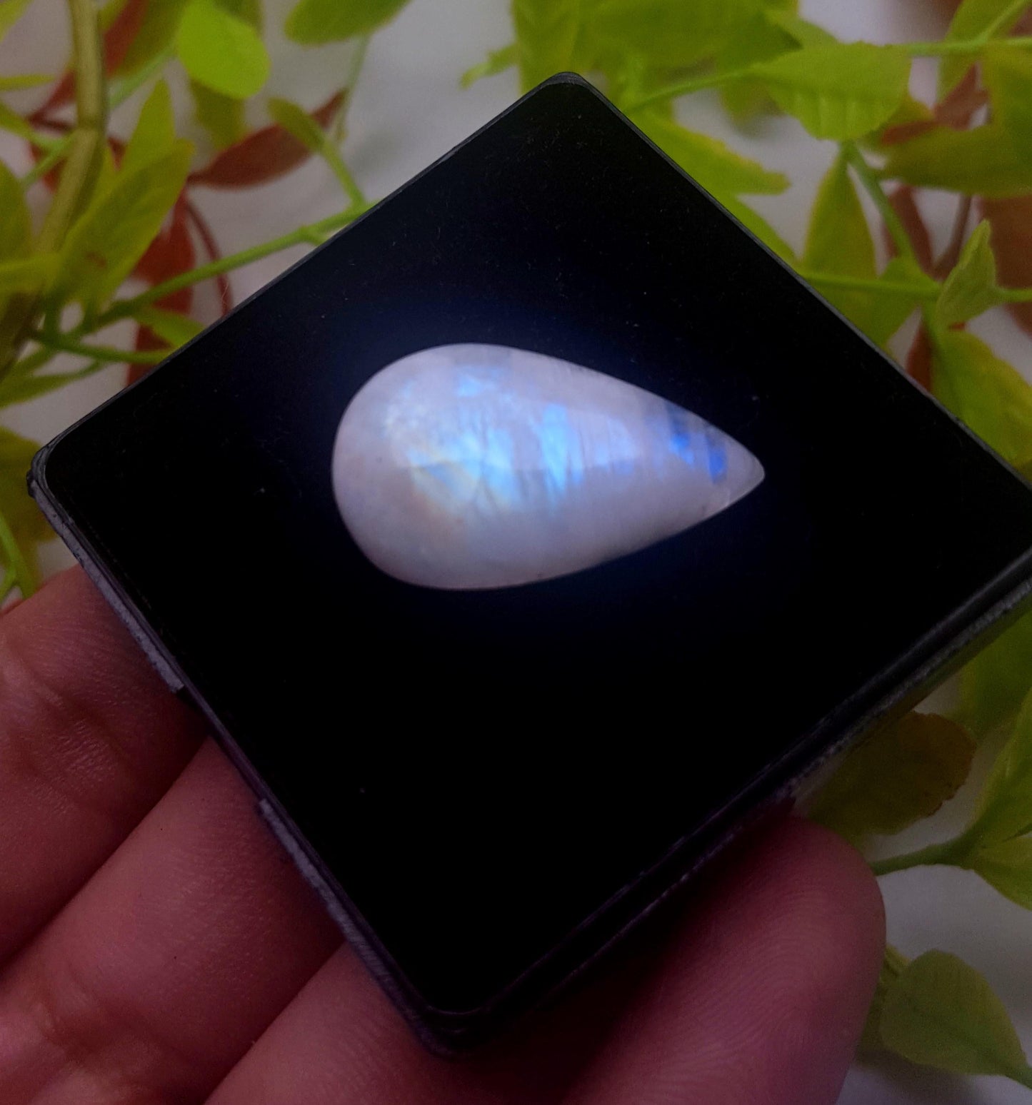 Moonstone, Natural Rainbow Moonstone, Pear Smooth Cabochon Loose Gemstone, 25.00 Carat, Size-27x16x7mm, Gift For Her,