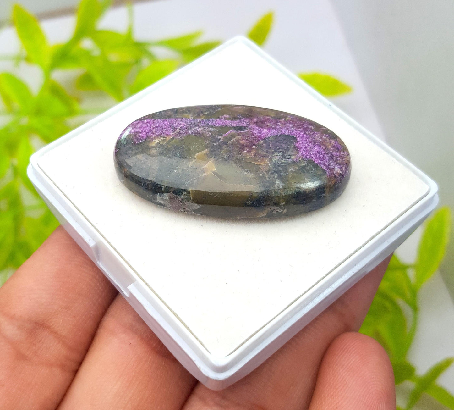 Purpurite, Natural Purpurite, Oval Smooth Cabochon Loose Gemstone, 48.50 Carat, Size-39x20x7mm, Gift For Her, PC-1