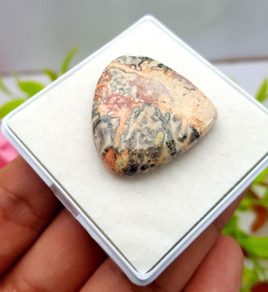 Jasper, Natural Leopard Skin Jasper, Pear Smooth Cabochon Loose Gemstone, 38.70 Carat, Size-31x29x6mm, Gift For Her, PC-1