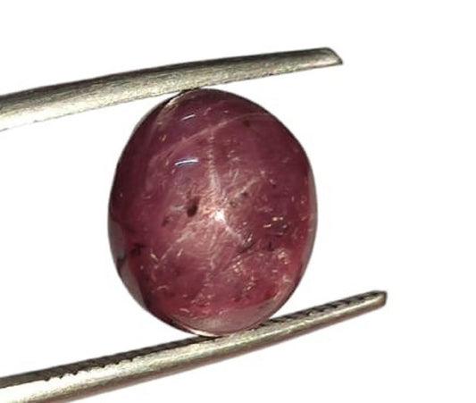 100% Natural Star Ruby Sapphire, Oval Smoothies Cabochon Loose Gemstone, 7.90 Carat, Size-9x10x8mm, For Jewelry Making,