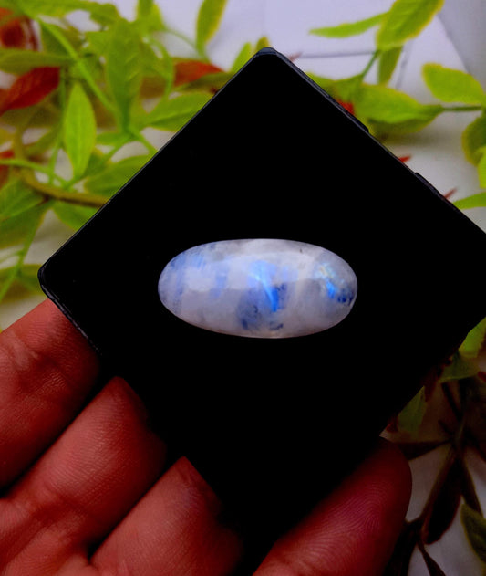 Rare & Natural Rainbow Moonstone, Oval Cabochon Loose Gemstone, 20.40 Carat, Size-28x13x6mm, Gift For Her, PC-1