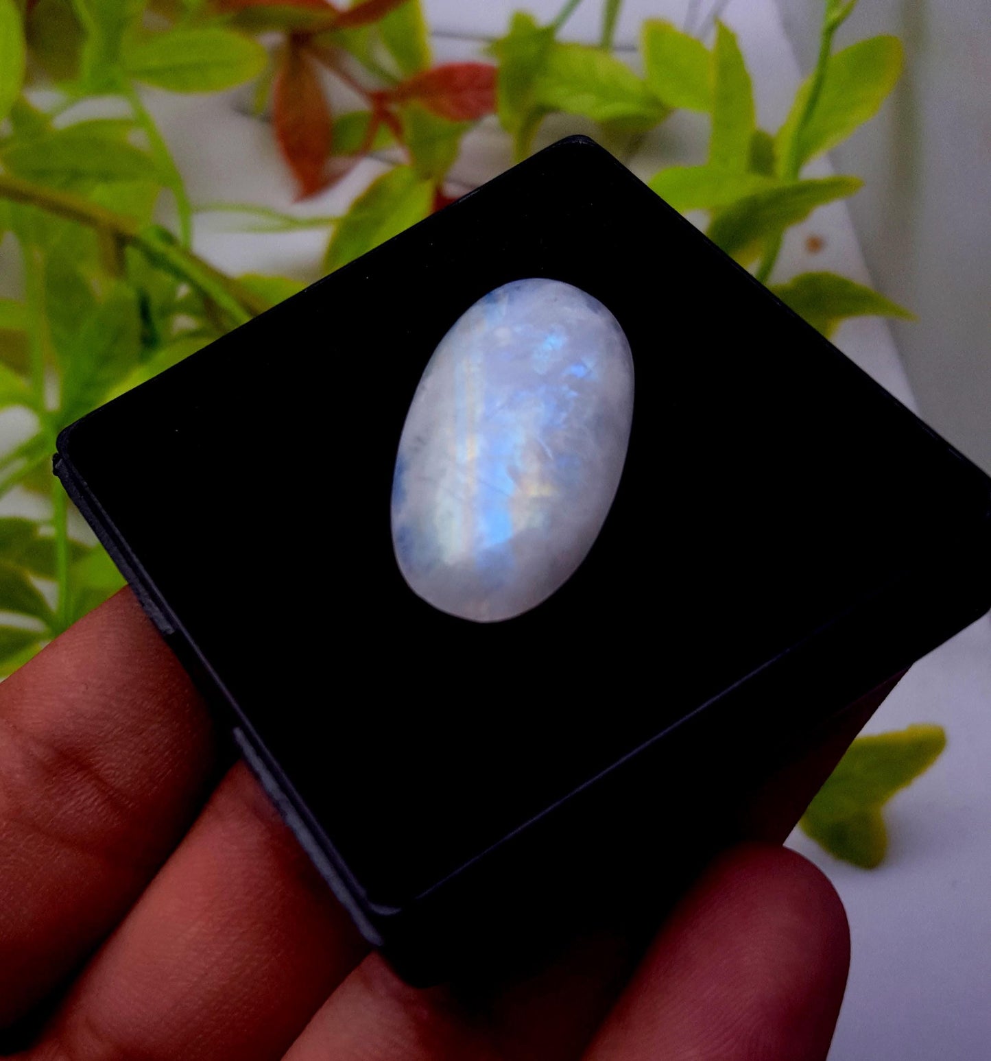 Moonstone, Natural Rainbow Moonstone, Oval Cabochon Loose Gemstone, 20.80 Carat, Size-29x16x5mm, Gift For Her, PC-1