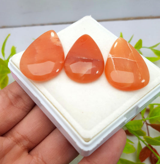 Aventurine, Natural Aventurine, Pear Smooth Cabochon Gemstone Lot, 89.70 Carat, Size-33x21x5mm To 31x19x6mm, Gift For Her, PC-3