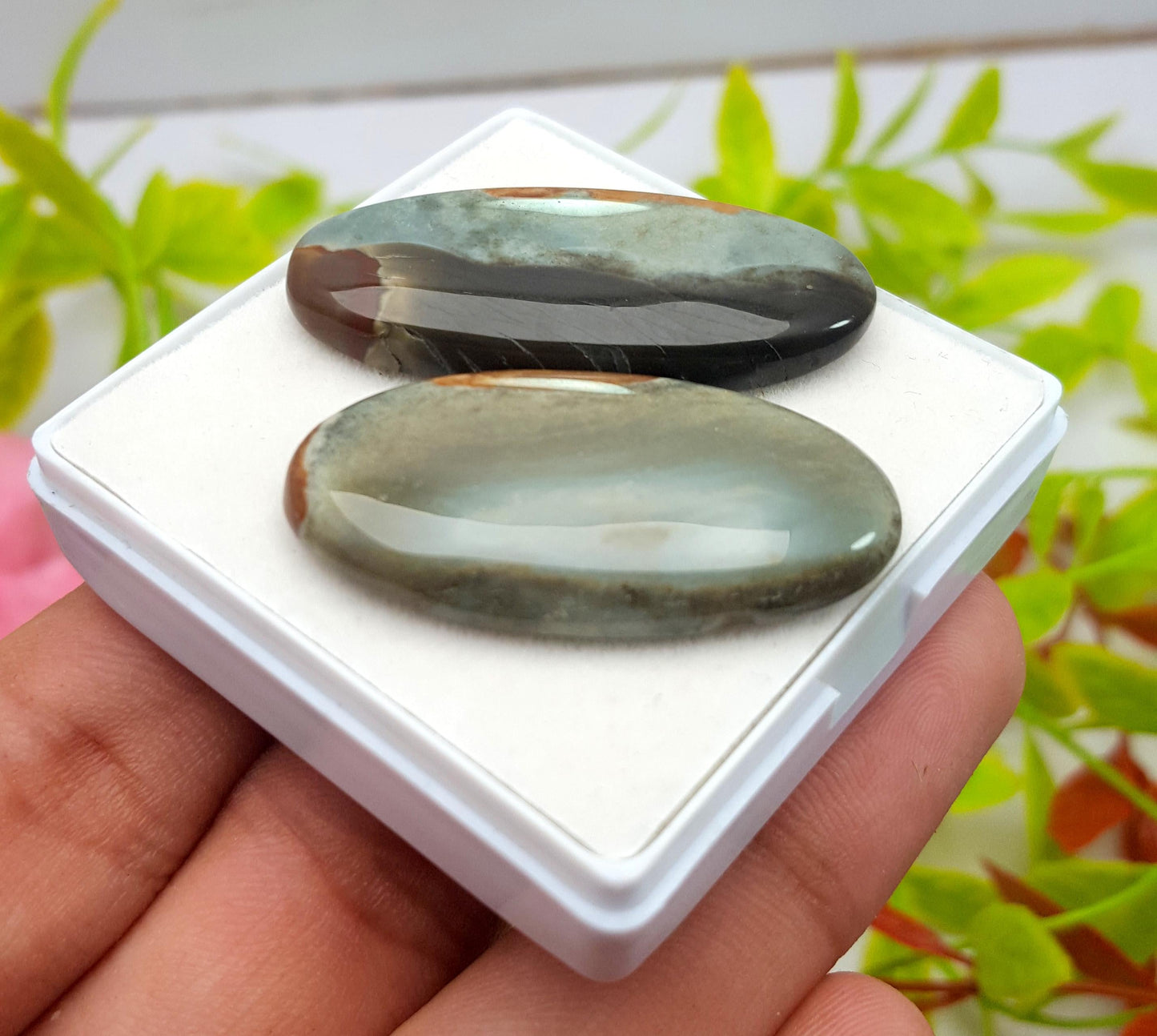 Jasper, Natural Imperial Jasper, Oval Cabochon Gemstone Lot, 66.40 Carat, Size-40x18x5mm To 37x19x5mm, Gift For Her, PC-2