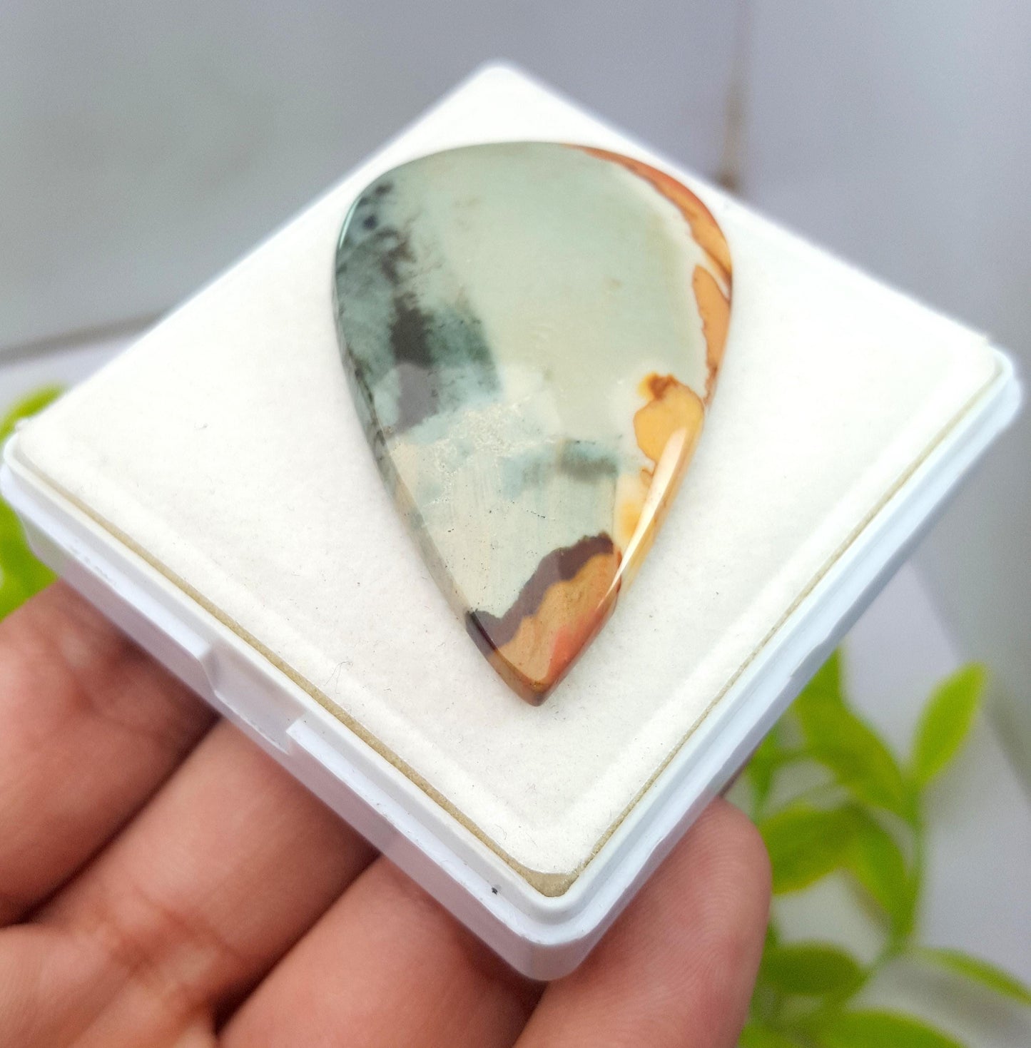 Natural Imperial Jasper, Pear Cabochon Loose Gemstone, 74.50 Carat, Size-52x32x5mm, Gift For Her,