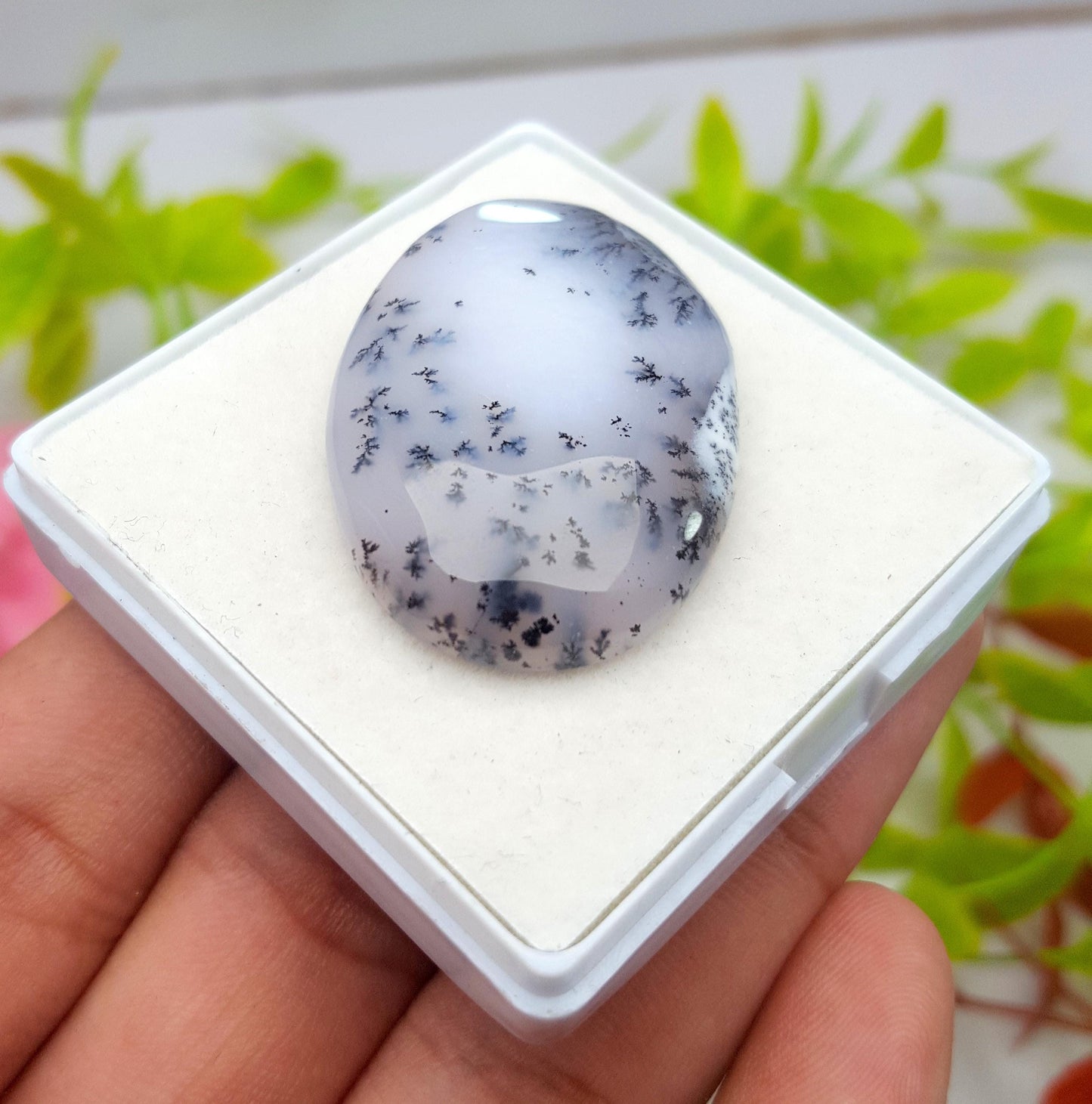 Natural Dendrite Opal Oval Cabochon Loose Gemstone, 59.99 Carat, Size-37x26x7mm, Gift For Her, Pc-1