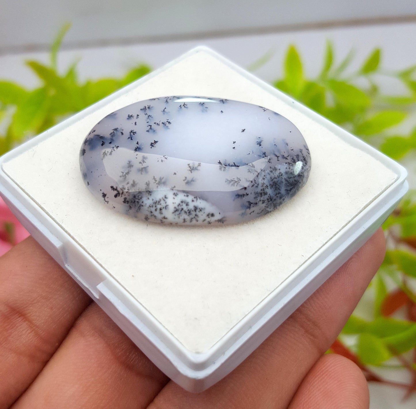 Natural Dendrite Opal Oval Cabochon Loose Gemstone, 59.99 Carat, Size-37x26x7mm, Gift For Her, Pc-1