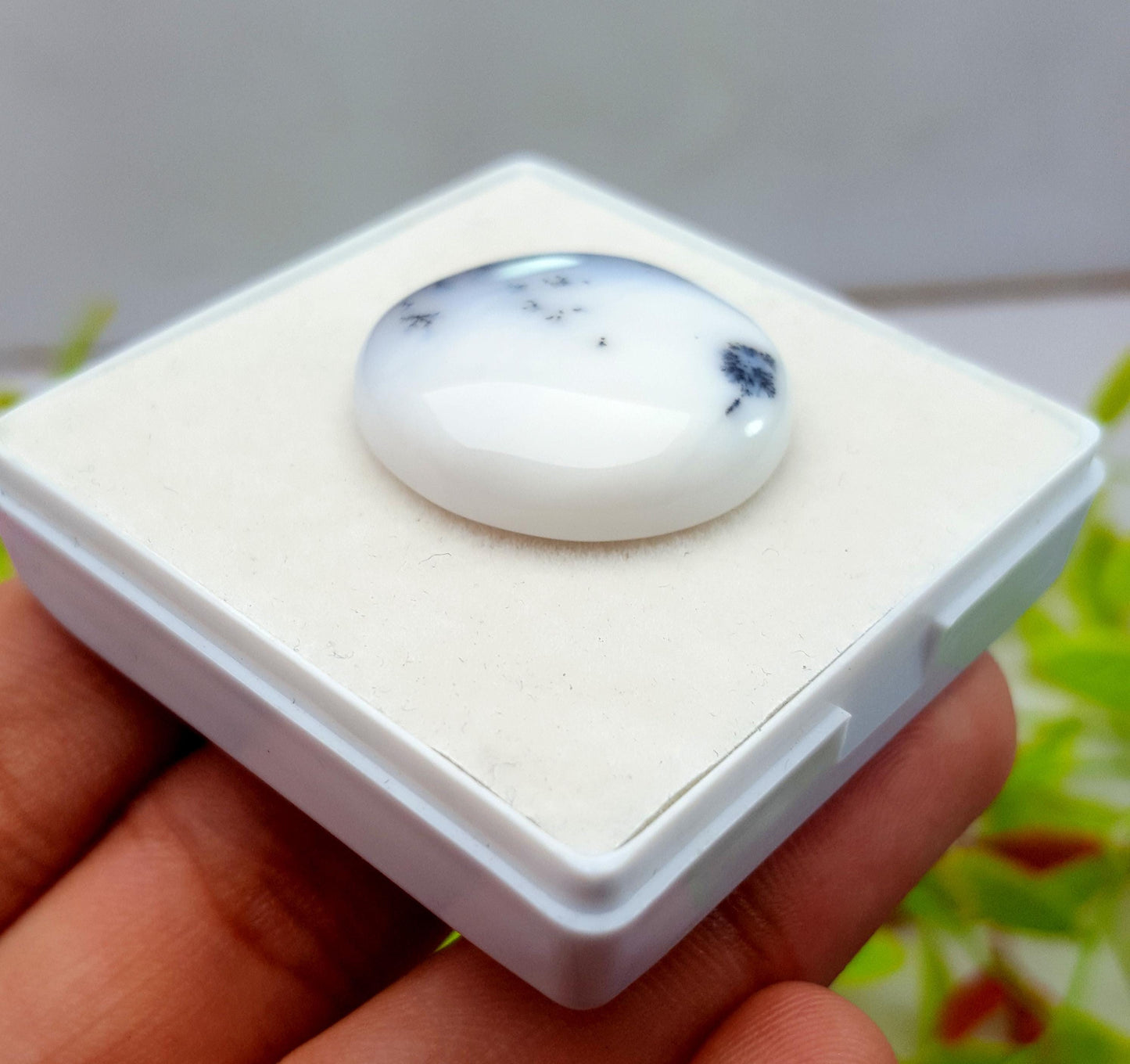 Rare & Natural Dendrite Opal Round Cabochon Loose Gemstone, 34.30 Carat, Size-26x26x6mm, Gift For Her, Pc-1