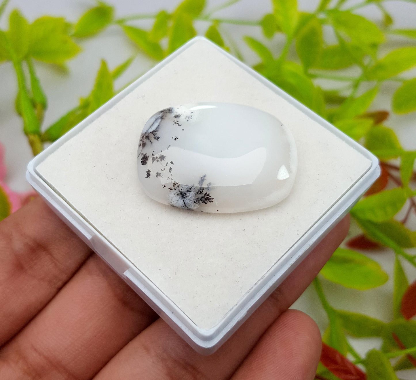 Natural Dendrite Opal Cushion Shape Cabochon Loose Gemstone, 38.30 Carat, Size-30x23x6mm, Gift For Her, Pc-1