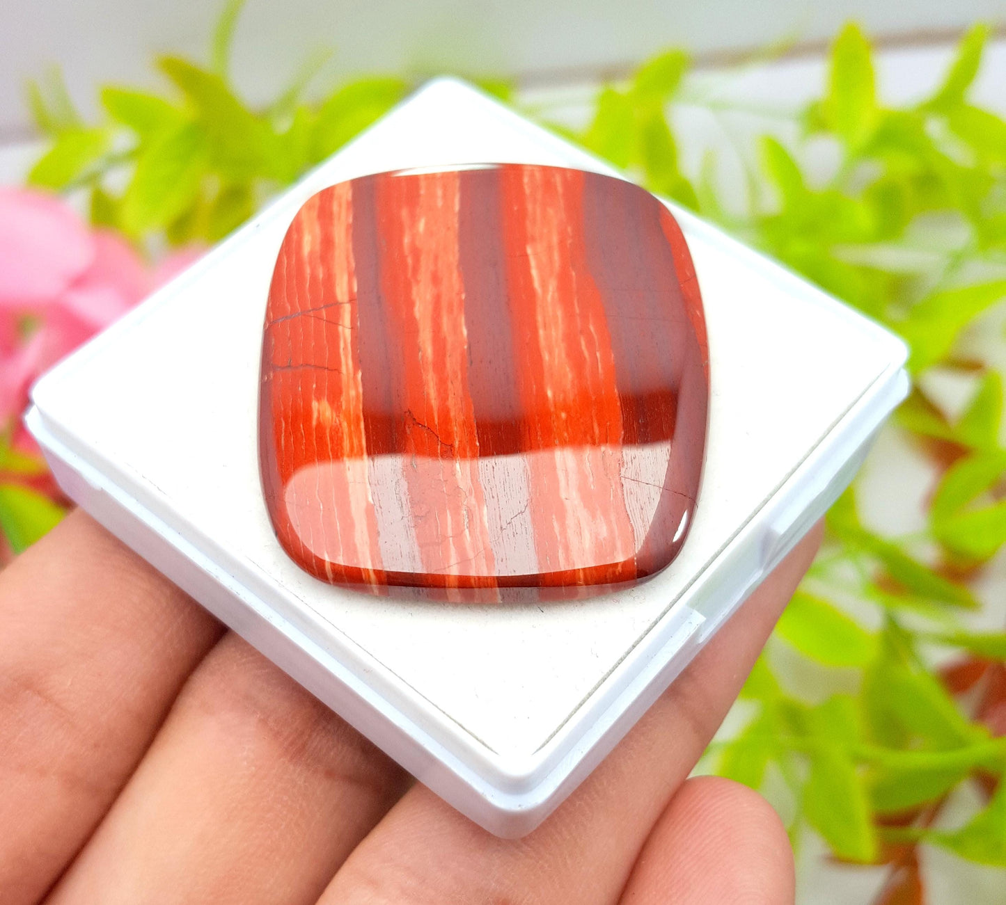 Rare & Natural Snake Skin Jasper, Cushion Shape Cabochon Loose Gemstone, 74.60 Carat, Size-42x34x4mm, Gift For Her, PC-1