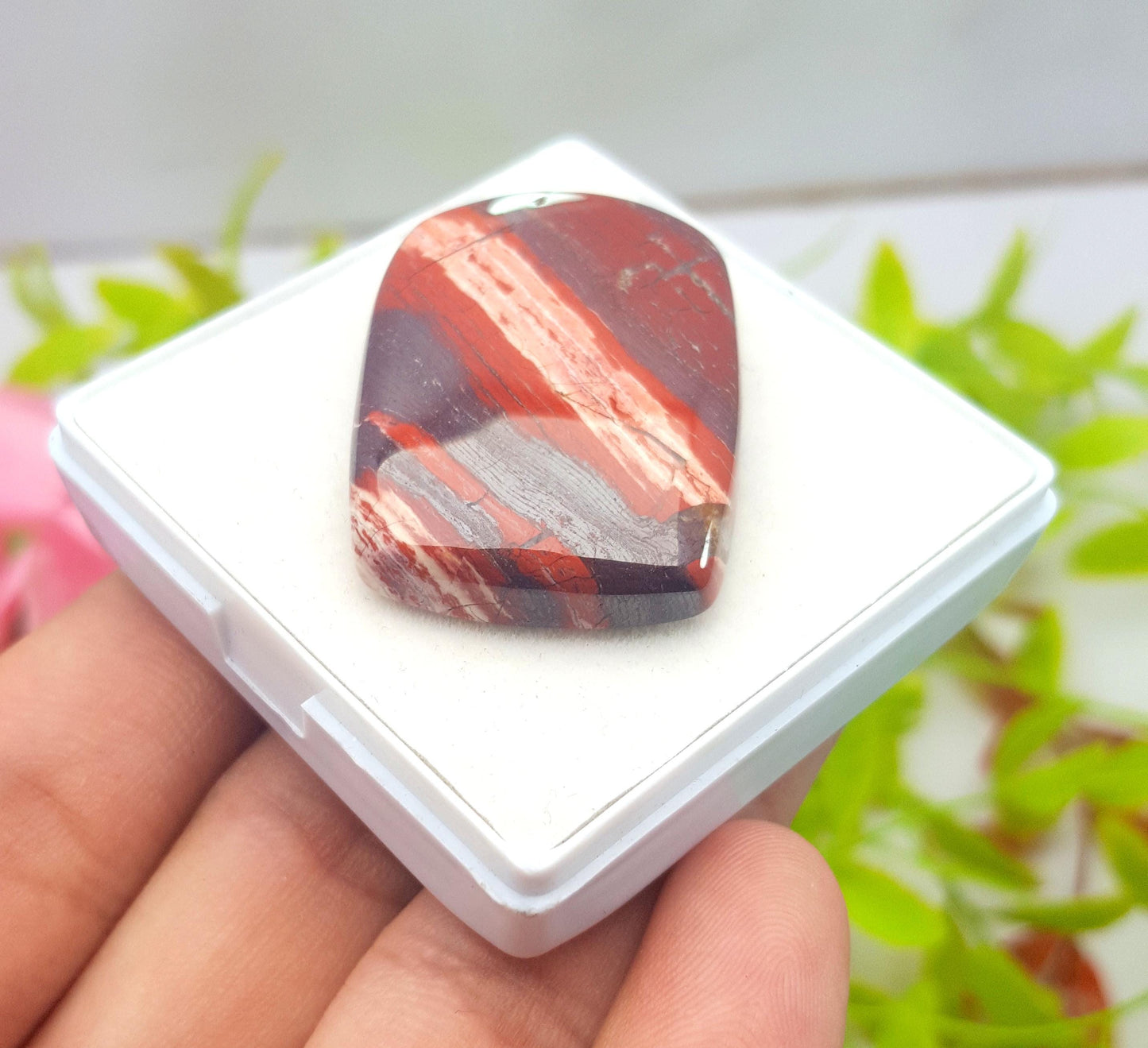 Natural Snake Skin Jasper, Cushion Shape Cabochon Loose Gemstone, 86.20 Carat, Size-36x25x7mm, Gift For Her, PC-1